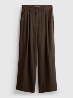 Pantalones de talle medio holgados y texturizados
