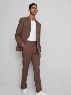 Pantalones de traje en mezcla de lino de The Edit