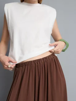 Pantalones drapeados de pernera ancha