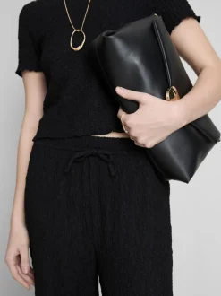 Pantalones fruncidos de pernera recta con cordón