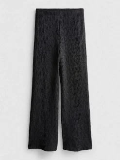 Pantalones fruncidos de pernera recta