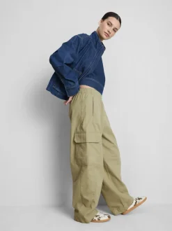 Pantalones militares de algodón con pernera ancha