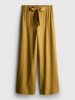 Pantalones palazzo con detalle de lazo