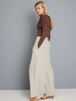 Pantalones plisados fruncidos de pernera ancha
