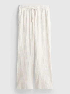 Pantalones rectos fruncidos