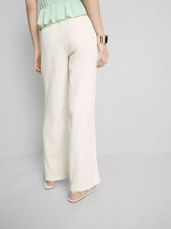 Pantalones rectos fruncidos