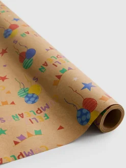 Papel de regalo con estampado de cumpleaños de 6 m