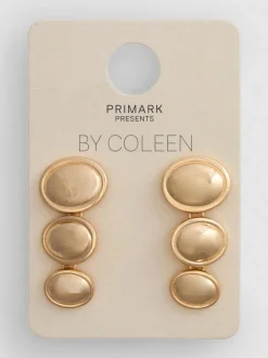 Pendientes largos con forma de disco de Coleen