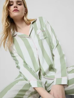 Pijama boyfriend de algodón a rayas