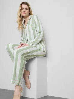 Pijama boyfriend de algodón a rayas