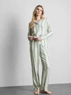 Pijama boyfriend de algodón a rayas