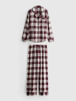 Pijama boyfriend de franela de algodón puro