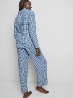 Pijama boyfriend de franela de algodón puro