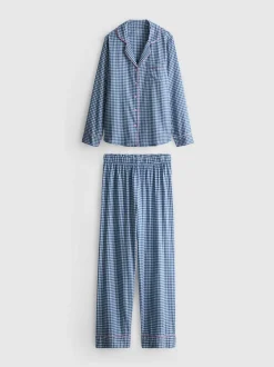 Pijama boyfriend de franela de algodón puro