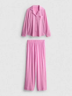 Pijama boyfriend de punto rosa