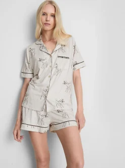 Pijama corto boyfriend a rayas de Bambi de Disney