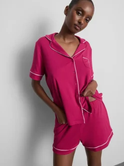 Pijama corto boyfriend ribeteado