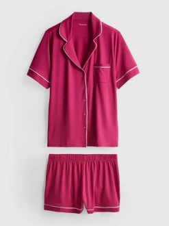 Pijama corto boyfriend ribeteado