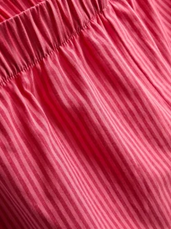 Pijama corto con camisa a rayas de algodón