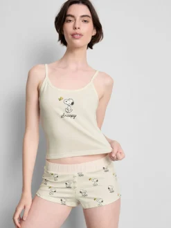 Pijama corto de algodón de Snoopy