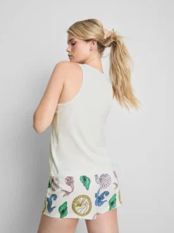 Pijama corto de algodón puro estampado