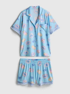 Pijama corto de corte boyfriend estampado