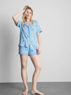 Pijama corto de corte boyfriend estampado