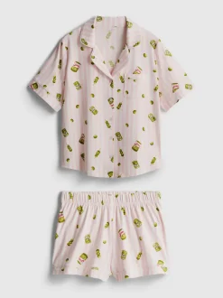 Pijama corto de corte boyfriend estampado