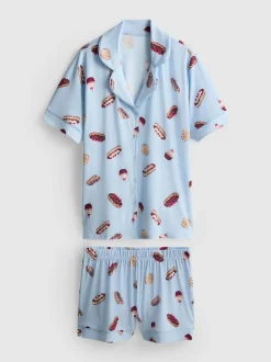 Pijama corto de corte boyfriend estampado