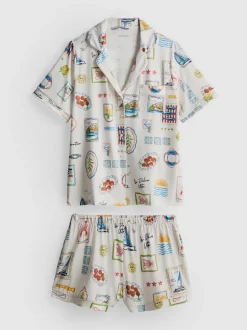 Pijama corto de corte boyfriend