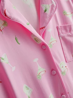 Pijama corto de corte boyfriend estampado