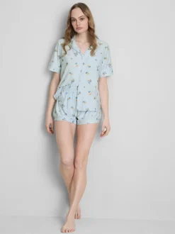 Pijama corto de corte boyfriend estampado