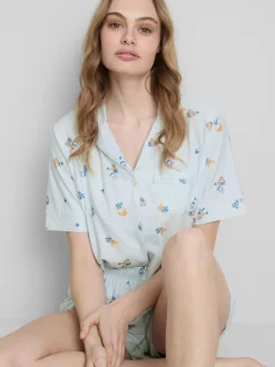 Pijama corto de corte boyfriend estampado