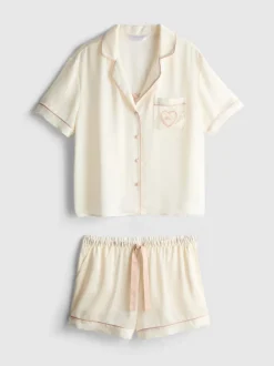 Pijama corto nupcial de satén