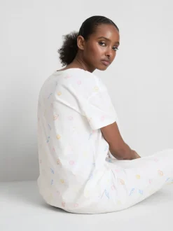 Pijama de algodón con estampado de conchas