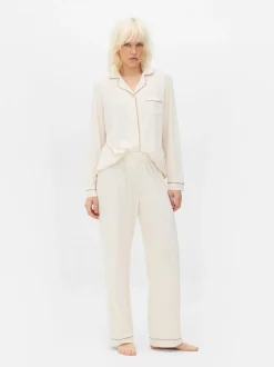 Pijama de punto y manga larga de corte masculino