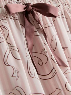 Pijama de satén estampado de corte boyfriend