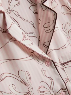 Pijama de satén estampado de corte boyfriend