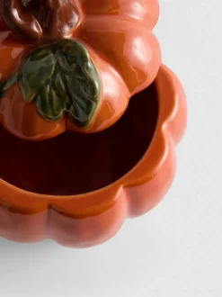 Ramequín para sopa con forma de calabaza de cerámica