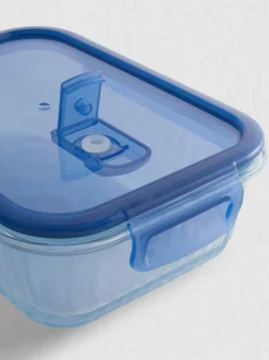 Recipiente de vidrio estriado para alimentos