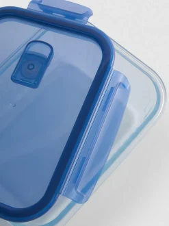 Recipiente de vidrio estriado para alimentos