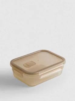 Recipiente de vidrio estriado para alimentos