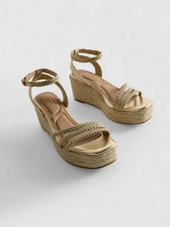 Sandalias de cuña trenzadas