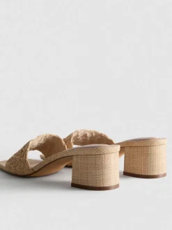 Sandalias de tacón grueso de rafia