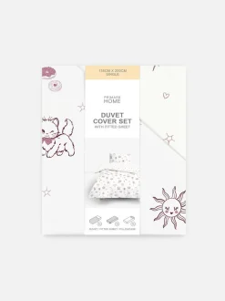 Set de ropa de cama individual con motivos de gatos