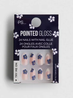 Set de uñas postizas florales de PS...