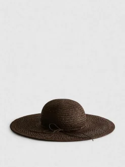 Sombrero tejido flexible de ala ancha