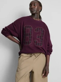Sudadera a cuadros en mezcla de algodón «83»