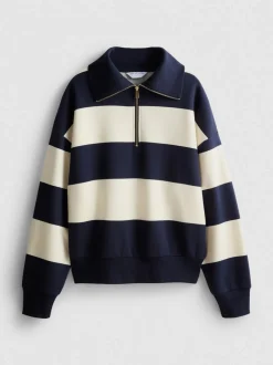 Sudadera a rayas con 1/2 cremallera By Coleen