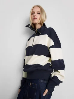 Sudadera a rayas con 1/2 cremallera By Coleen